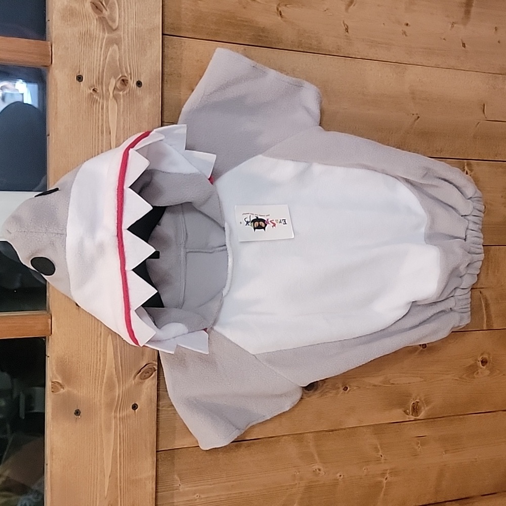 Kids Shark Hooded Costume - Gray and White